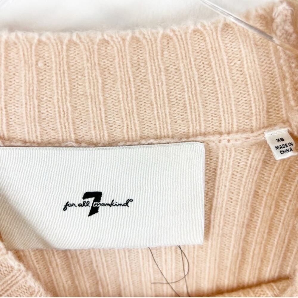 7 For All Mankind Balloon Sleeve Cashmere Blend Sweater XS Pink - Picture 2 of 6